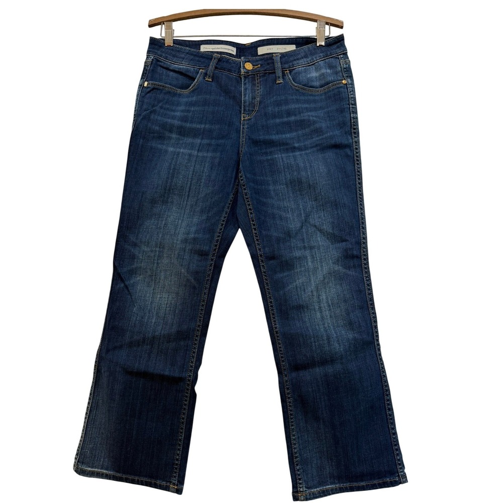 Pilcro and the Letterpress Stet‎ Jeans Dark Wash Mid Rise Flared Denim Size 29